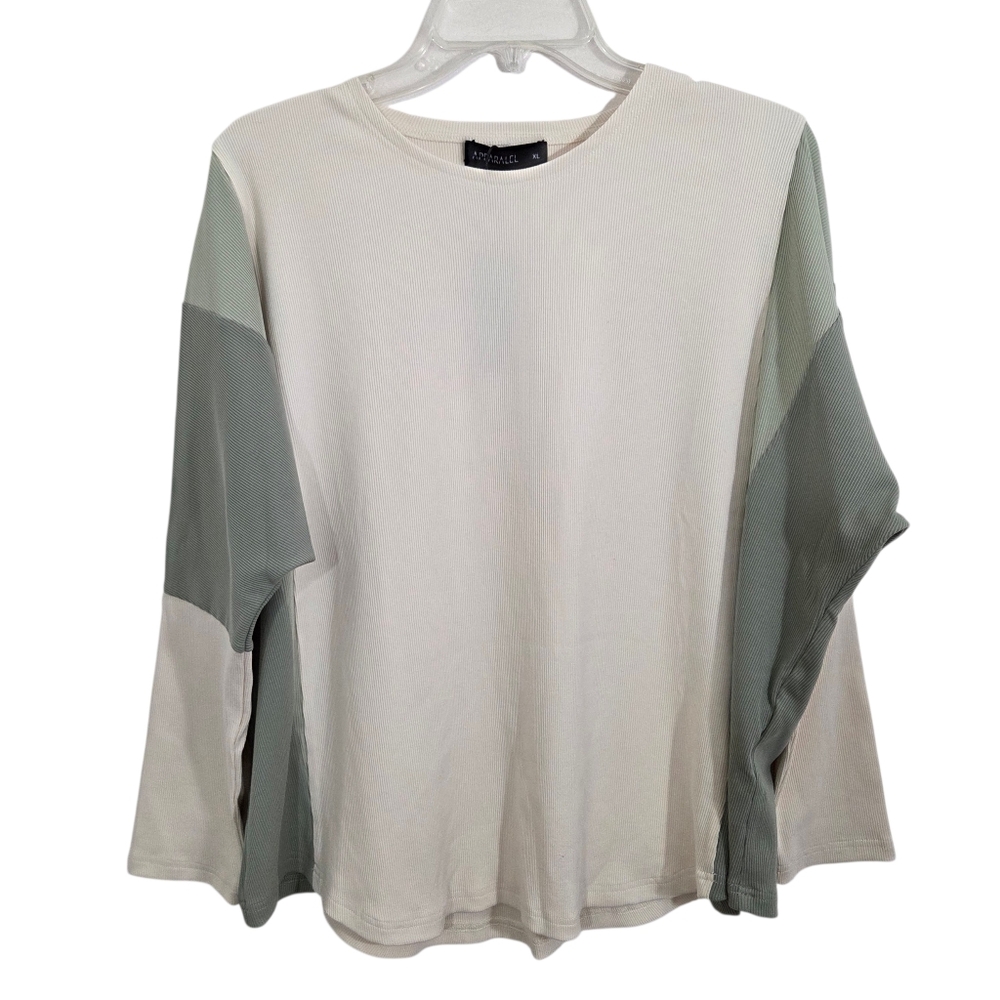 NWT Apparalel Laurel Top Cream Sage Green Size XL Dolman Sleeve Boho